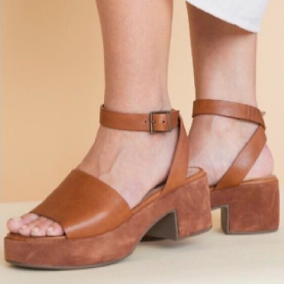 Seychelles Leather Suede Sandals Platform Shoes Size 11 42 Anthropologie Evereve - Picture 6 of 16